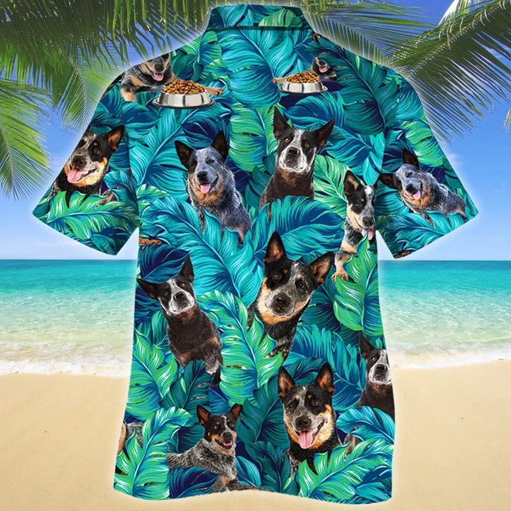 Alluring Gift For Australian Cattle Dog Lovers Summer Beach Palm Tree Pattern Hawaiian Shirt HO1653