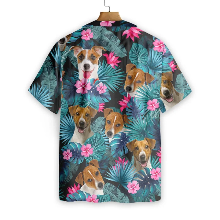 Tropical Jack Russell Terrier Dog Pattern Hawaiian Shirt HO1185