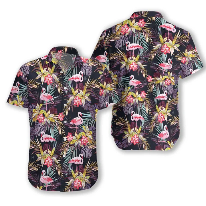 Cute Flamingo Brilliant Tropical Forest Hawaiian Shirt HO1184