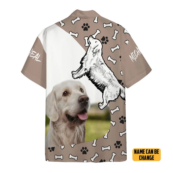 3D Golden Retriever Dog Hawaii Custom Text Hawaiian Shirt HO2405