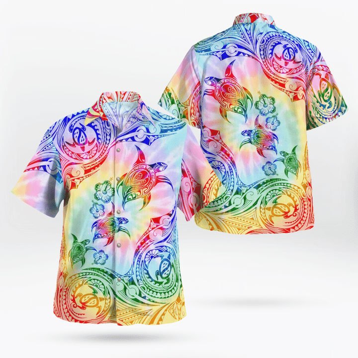 Turtle Sunset Maori Pattern Hawaiian Shirt, Gift for Turtle lovers HO2048