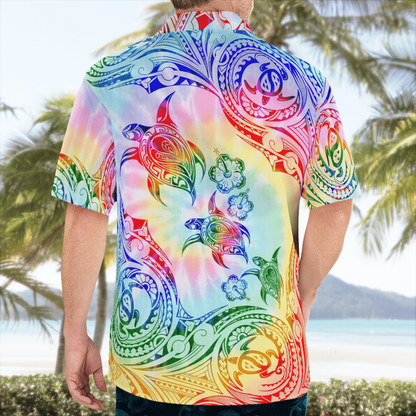Turtle Sunset Maori Pattern Hawaiian Shirt, Gift for Turtle lovers HO2048