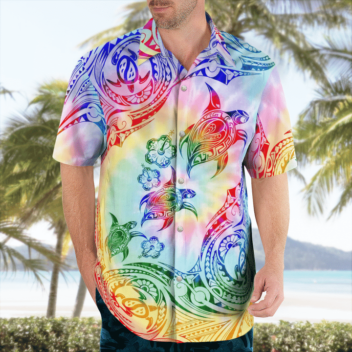 Turtle Sunset Maori Pattern Hawaiian Shirt, Gift for Turtle lovers HO2048