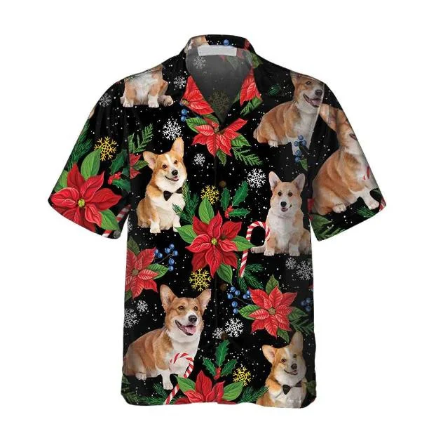 Corgi With Christmas Plants Hawaiian Shirt Gift For Dog Owners HO0767