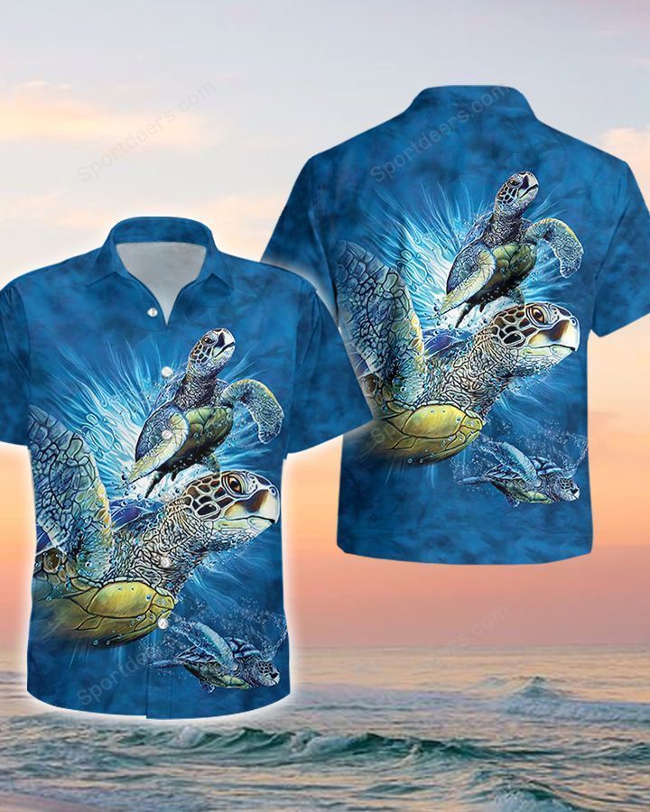 Sea turtle Hawaiian Shirt, Summer gift, Hawaiian Shirts for Men, Aloha Beach Shirt HO1007