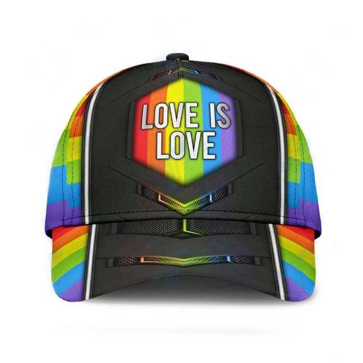 LGBT Pride Love Is Love Classic Cap, Gay Pride Baseball 3D Printed Cap, Pride Accessories CO0218