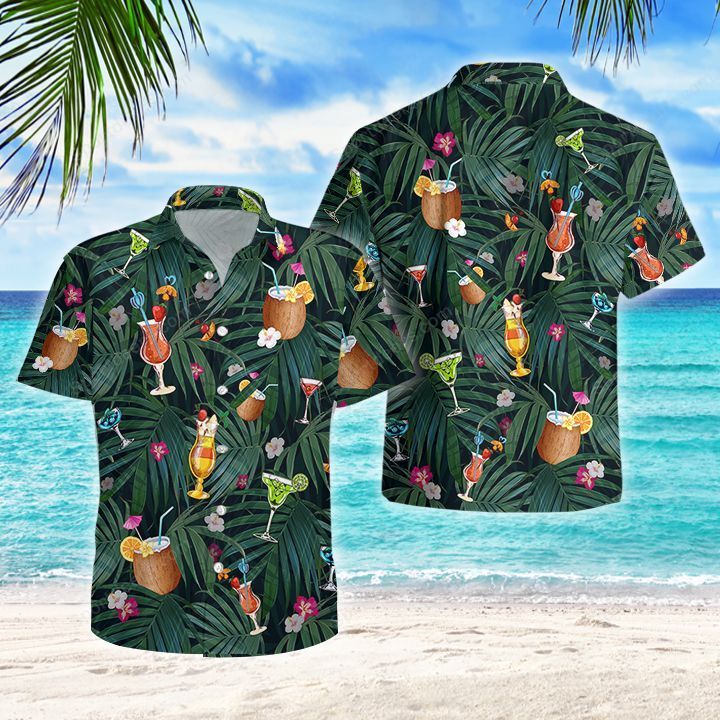 Wine - Cocktails Hawaiian Shirt, Summer gift, Hawaiian Shirts for Men, Aloha Beach Shirt HO1008