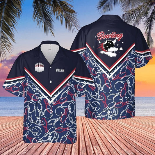 Personalized Bowling Hawaiian Shirt With Name, Hawaii Shirt Short Sleeve For Bowling National Day HO4747