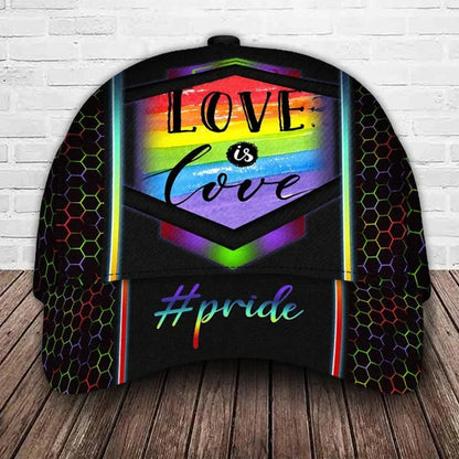 Rainbow Heart Proud Lgbt Baseball Cap, 3D All Over Printing Cap Hat For Gay Couple, Lesbian Accessories CO0327
