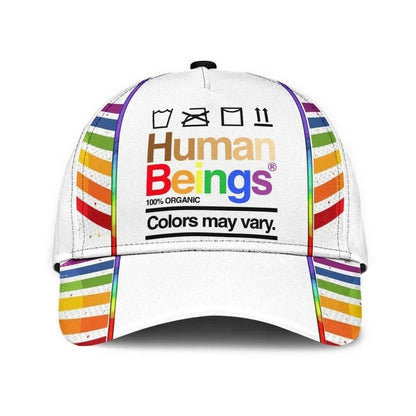 Lesbian Cap, Rainbow Human Beings White Background Lgbt Printing Baseball Cap Hat CO0308