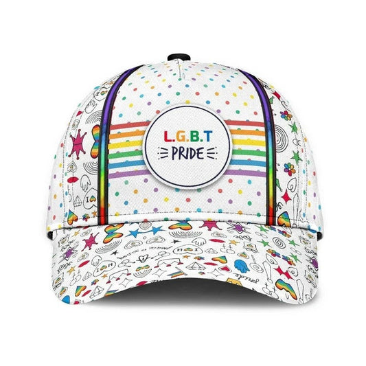 Pride Baseball Cap, Stop Hate Bright Color LGBT Printing Baseball 3D Cap Hat CO0295
