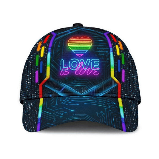 Pride Baseball Cap, Lgbt Modern Style Love Is Love Form All Over Printing Classic Cap Hat CO0289