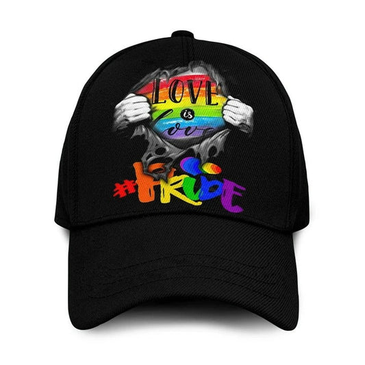 Pride Baseball Cap For Lesbian Gaymer, Black Lgbt Baseball Cap Hat Love Is Love, Gift For Lesbian CO0286