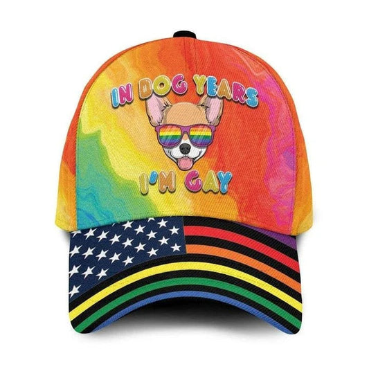 LGBT All Over Printing 3D Baseball Cap Hat In Dog Years I'm Gay, Pride Accessories CO0263