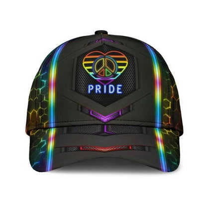 Pride Cap, Hand Drawn Heart Love Is Love LGBT Printing 3D Baseball Cap Hat, Gay Gifts CO0259