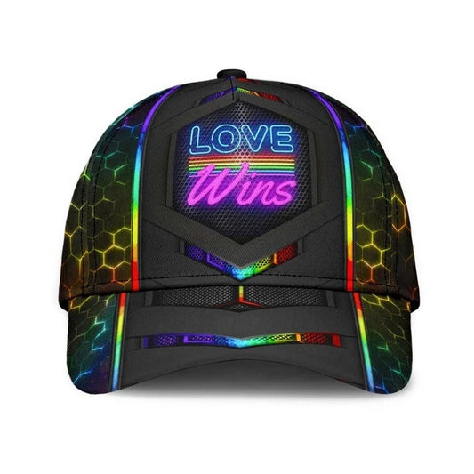 Pride Cap LGBT Love Wins Neon Printing Baseball 3D Cap Hat, Pride Accessories, Gay Gifts CO0252