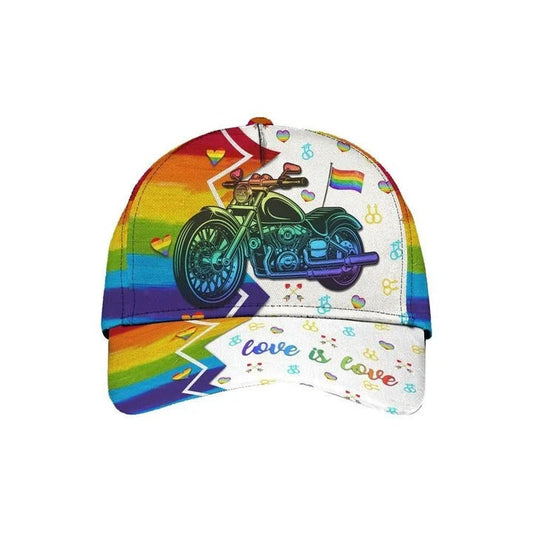 Pride Baseball 3D Cap, All For Love Biker LGBT Printing Baseball Cap Hat, 3D Printed Lgbt Hat CO0239