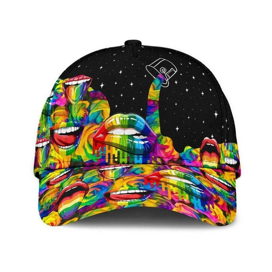 Everyone Should Be Allowed Love Lgbt Printing Baseball Cap Hat, Rainbow Lips Pride Hat CO0235