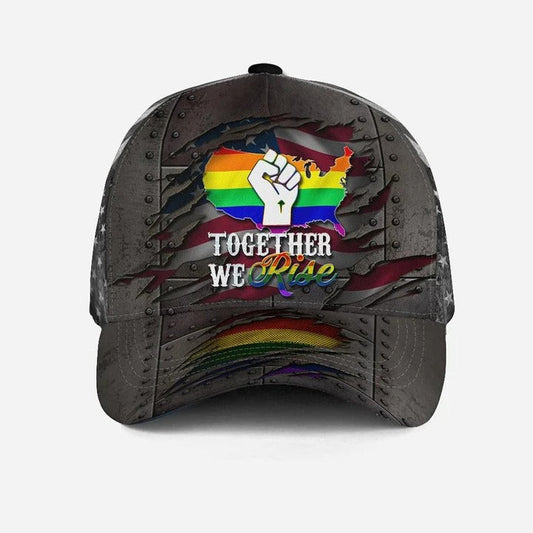 3D All Over Printing Baseball Cap Hat, Lgbt Pride Together We Rise, Gay Pride Accessories CO0228