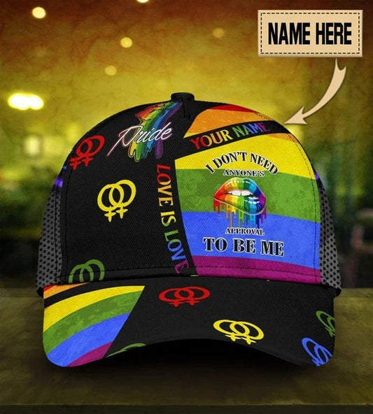 Personalized Pride Baseball Cap, Anyone's Approval To Be Me LGBT All Over Printing 3D Cap Hat, Pride Accessories CO0225