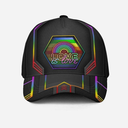 Retro LGBT Pride Classic Cap, Love Is Love Printing Baseball Cap Hat, Gay Pride Accessories CO0221