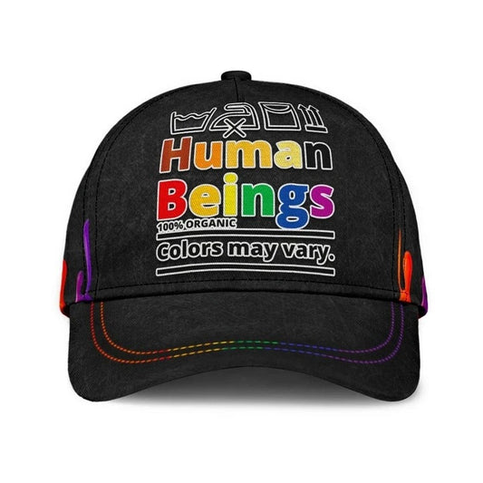 Gay Pride Baseball Cap, Human Beings Colors May Vary Lgbt Printing Baseball Cap Hat CO0222
