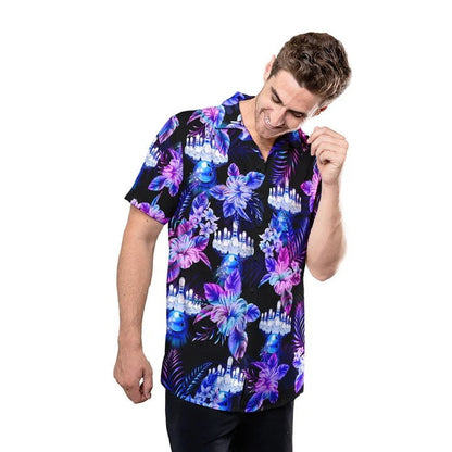 Holographic Tropical Ten Pin Bowling Custom Hawaiian Shirt, Bowling Player Hawaii Shirts HO4735