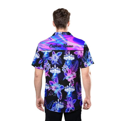 Holographic Tropical Ten Pin Bowling Custom Hawaiian Shirt, Bowling Player Hawaii Shirts HO4735