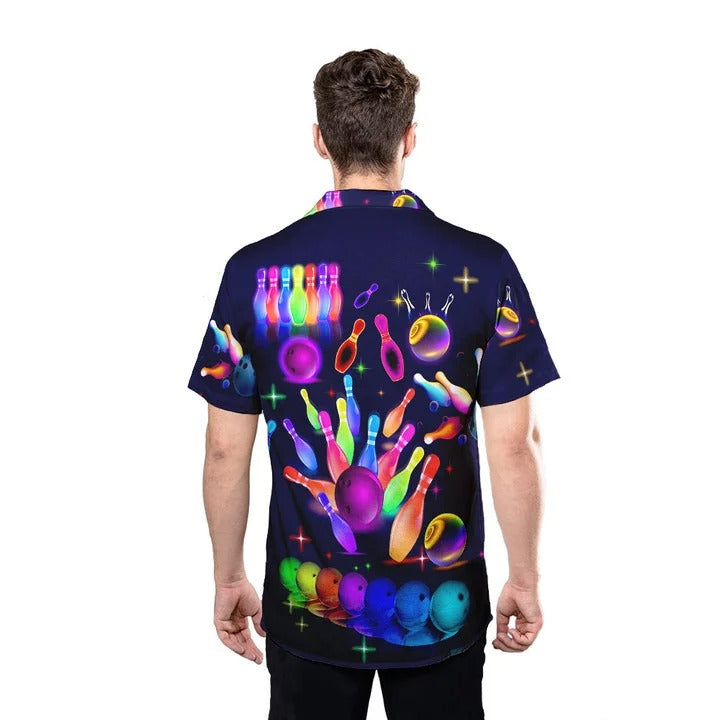 Neon Storm Bowling Hawaiian Shirt For Men Women HO4742