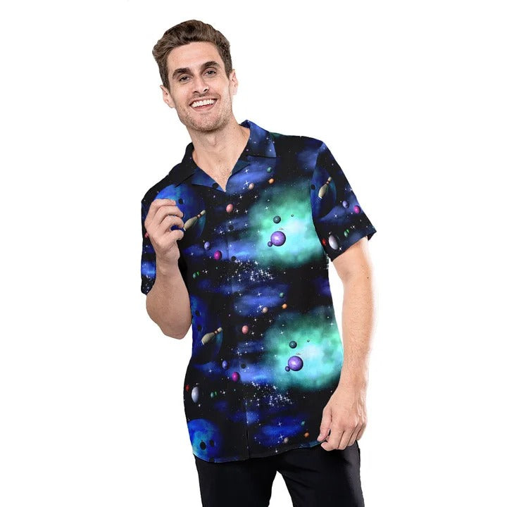 Bowling Galaxy The Universe Hawaiian Shirt, Lasfour Bowling Hawaiian Shirts Men Women HO4744