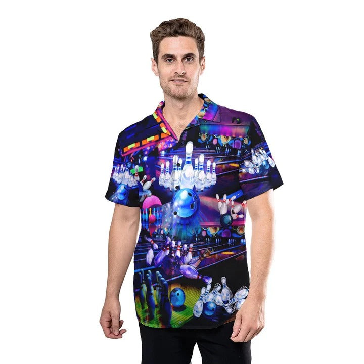 Retro Bowling Hawaiian Shirt, Colorfull Best Hawaii Shirt With Bowling Pattern, Bowling Lover Gifts HO4739