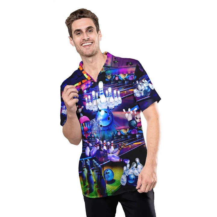 Retro Bowling Hawaiian Shirt, Colorfull Best Hawaii Shirt With Bowling Pattern, Bowling Lover Gifts HO4739