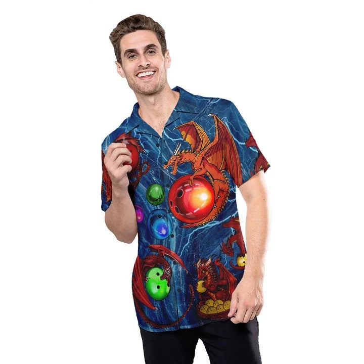 Amazing Thunder Bowling Dragon Colorful Hawaiian Shirts HO4736