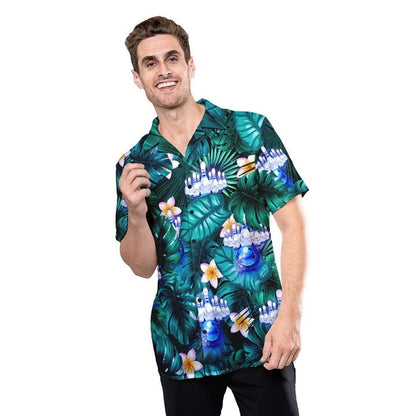 Personalized Bowling Hawaiian Shirt Floral Tropical Pattern, Bowling Player Hawaii Shirt HO4741