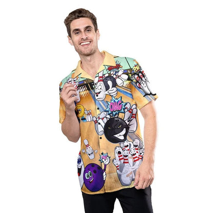 Funny Bowling Hawaiian Shirt Men Women, Cute Hawaiian Shirt All Over Printed Bowling Pattern HO4723