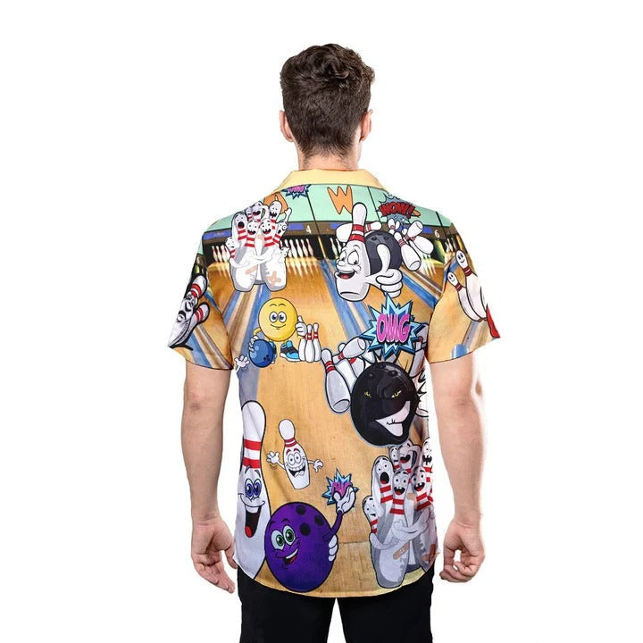 Funny Bowling Hawaiian Shirt Men Women, Cute Hawaiian Shirt All Over Printed Bowling Pattern HO4723