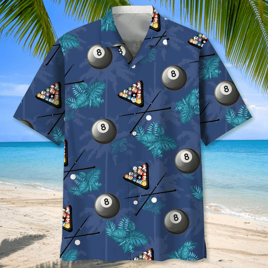 Lasfour Billiard Blue Tropical Hawaiian Shirt BIA0879