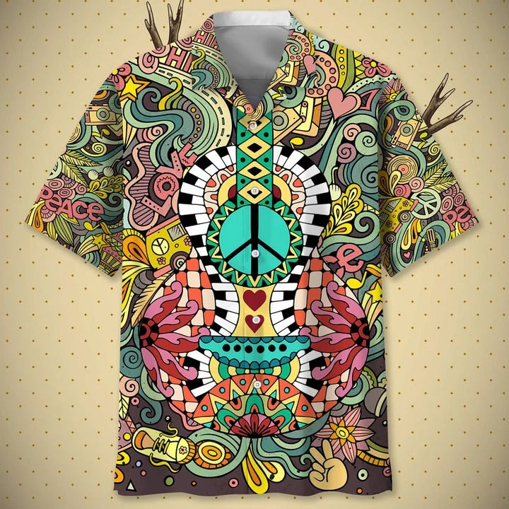 Hippie Bohemian Hawaii Shirt, 3D All Over Print Hawaiian Hippie Shirt, Hippie Gifts For Him, Her, Hawaiian Hippie HO4820