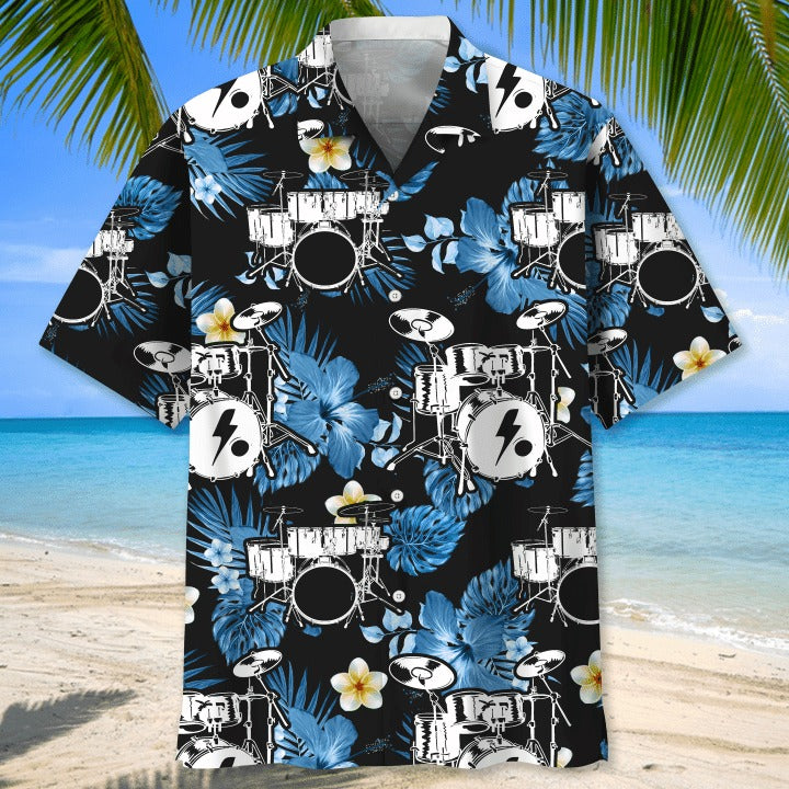 Drums Tropical Hawaiian Shirt, Aloha Beach Shirts For Drummer, Cool Hawaiian Shirt For Drum Lovers HO4815