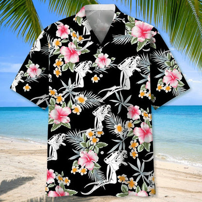 Scuba Diving USA Blue Tropical Hawaiian Shirts, Aloha Diving Beach Shirt, Beautiful Hawaiian Shirt For Summer HO0362
