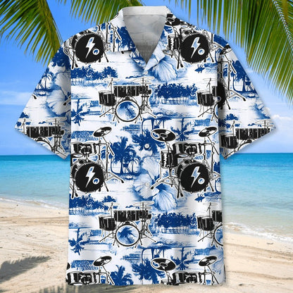 Drums Tropical Hawaiian Shirt, Aloha Beach Shirts For Drummer, Cool Hawaiian Shirt For Drum Lovers HO4815
