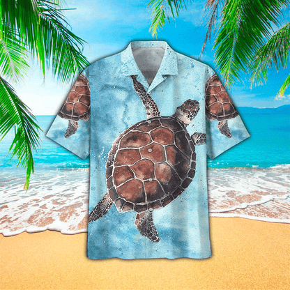 Sea Turtle Hawaiian Shirt, Hawaiian Shirts for Men Short Sleeve Aloha Beach Shirt HO3452