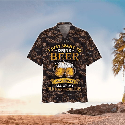 I just want to drink beer and ignore hawaiian shirt, Perfect Hawaiian Shirt For Beer Lover HO3444