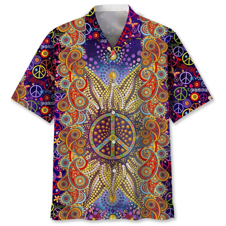 Hippie Flower Hawaiian Shirt, Colorful Hippie Floral Hawaii Beach Shirt, Summer Aloha Beach Shirts HO4823