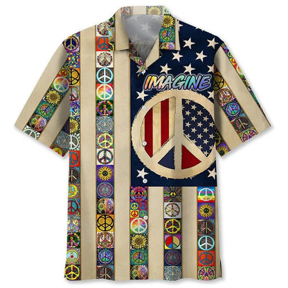 Hippie Flower Hawaiian Shirt, Colorful Hippie Floral Hawaii Beach Shirt, Summer Aloha Beach Shirts HO4823