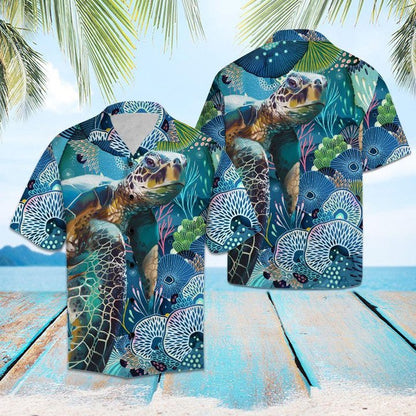 Turtle The Beauty Of Coral Hawaiian Shirt, gift for turtle lovers HO1961