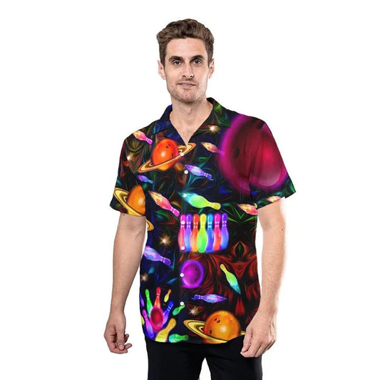 Space Bowling Strike The Universe Hawaiian Shirt, Summer Hawaii Shirt For Bowling Lovers HO4749