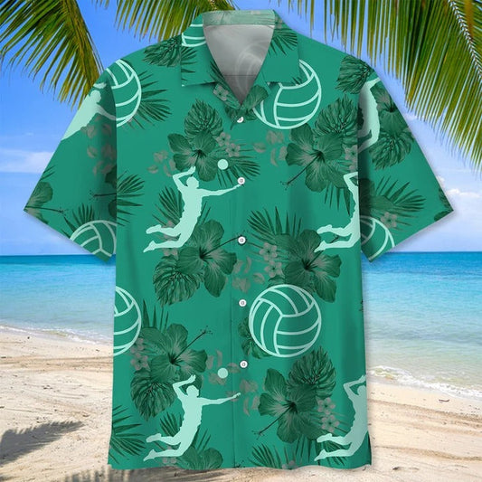 Volleyball Kelly Green Hawaiian Shirts, Volleyball Hawaii Aloha Beach Shirts HO4985