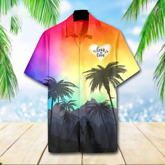 Beach Shirt Lgbt Pride Hawaiian 3D Men Shirt For Lgbt Community, Queer Lgbt, Lgbt History Month HO4523