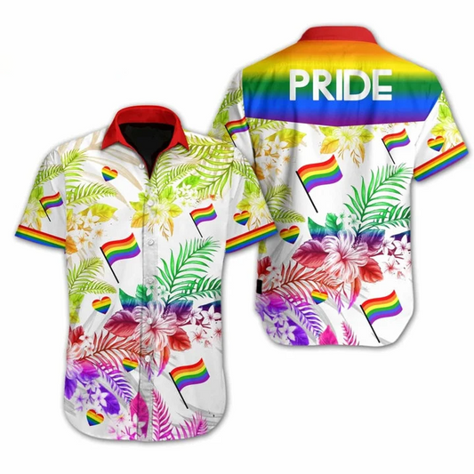 Beach Shirt Lgbt Pride Hawaiian 3D Men Shirt For Lgbt Community, Queer Lgbt, Lgbt History Month HO4640